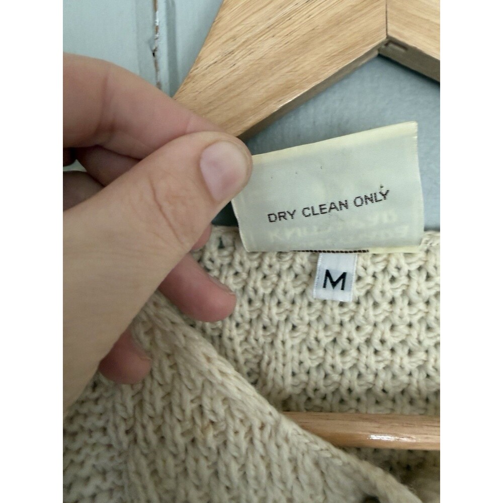 Connemara Knitwear Cardigan Sweater M Medium Ivory Merino Wool Irish Fisherman - Picture 6 of 8